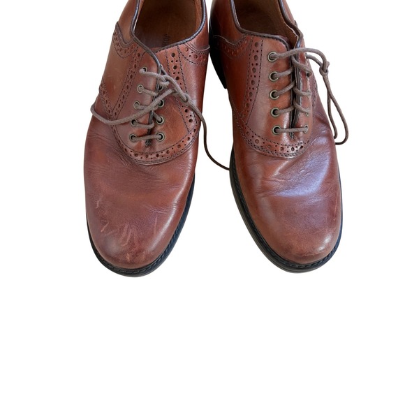 Johnson & Murphy Leather Oxford Dress Shoes Wingtip Lace Up Brown Classic size 8 - Picture 7 of 9